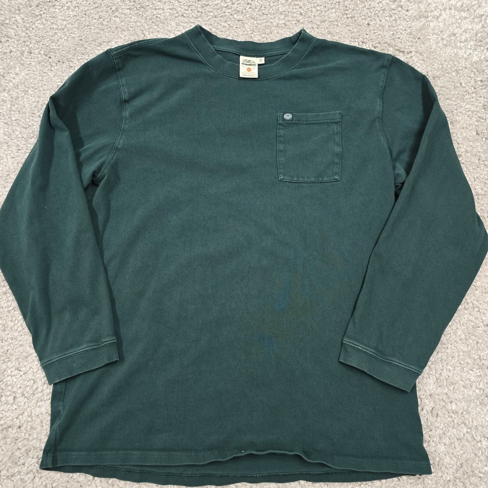 Beardedgoat Mens Cotton Pocket Long Sleeve Shirt‎ Size XXL Green Casual